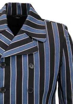 Howl MADCAP Double Breasted Retro Stripe Blazer -Trendify Shop Madcap England Howl Blazer Black Blue2 48924.1661338548