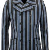 Howl MADCAP Double Breasted Retro Stripe Blazer -Trendify Shop Madcap England Howl Blazer Black Blue 06592.1661338545