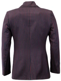 Howl MADCAP Double Breasted Retro Stripe Blazer -Trendify Shop Madcap England Howl Blazer Navy Red5 29590.1661273238