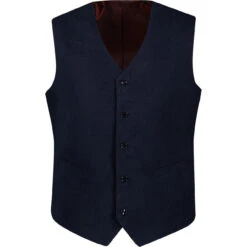 Manero Retro 70s Cord Waistcoat (R) -Trendify Shop madcap cord waistcoat navy front 30995.1661260439