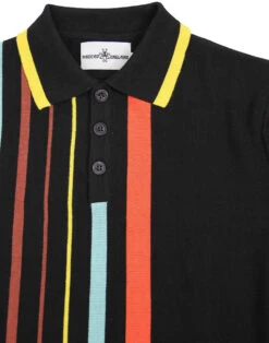 Bauhaus Mod Stripe Knit Polo BLACK -Trendify Shop madcap england bauhaus stripe polo black 3 14446.1661267911