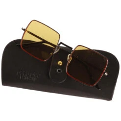 Harrison 60s Square Sunglasses - Silver Frame With Yellow Lenses -Trendify Shop madcap england harrison square frame sunglasses yellow 1 62997.1661264834