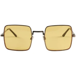 Harrison 60s Square Sunglasses - Silver Frame With Yellow Lenses -Trendify Shop madcap england harrison square frame sunglasses yellow 5 30965.1661264829