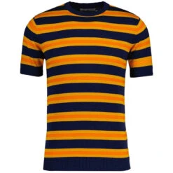 Kingsnake Mod Stripe Knit Tee N -Trendify Shop madcap england kingsnake stripe knit tee navy 3 06091.1668164233