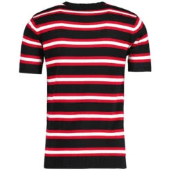 Kingsnake Mod Stripe Knit Tee N -Trendify Shop madcap england kingsnake stripe knitted tee black 3 80553.1668164284