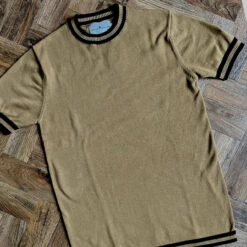 Moon 60s Mod Tipped Knitted Tee Navy -Trendify Shop madcap england moon fall leaf4 57915.1661260818