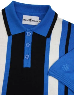 Folklore Mod Stripe Knit Polo BLUE