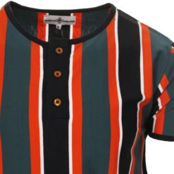 Winstono Mod Stripe Grandad Tee (P) -Trendify Shop madcap england winstono stripe grandad tee tapestry 2 15935.1661262075