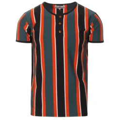 Winstono Mod Stripe Grandad Tee (P) -Trendify Shop madcap england winstono stripe grandad top tapestry 1 83877.1661262073