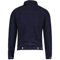 Woburn Retro Mod Cord Western Jacket In Navy