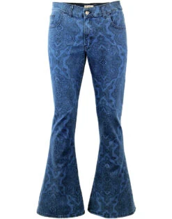 Paisley Rave Retro Cord Bellbottoms -Trendify Shop madcap paisley denim jeans 1 52992.1661271914 1