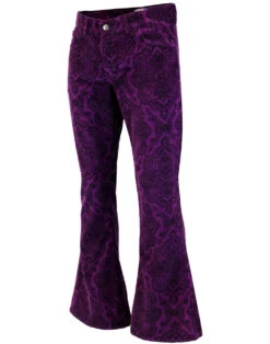 Paisley Rave Retro Cord Bellbottoms -Trendify Shop madcap paisley rave flares purple 3 60355.1661270131 1
