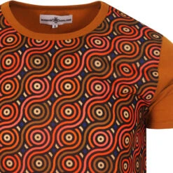 Rock N Roller Rainbow Retro 70s Tee -Trendify Shop madcapeng print panel tshirt brown detail 22530.1661262527