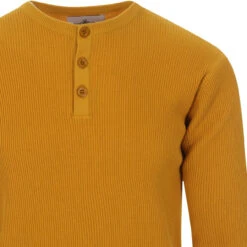 Caine Ribbed Grandad Top (Rust) -Trendify Shop madcapeng ribbed long polo yellow detail 14076.1661264072