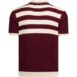 Terry Retro Mod Ribbed Stripe Polo (BB) -Trendify Shop madcapeng terry rib stripes polo zinfandel back 51911.1661260296