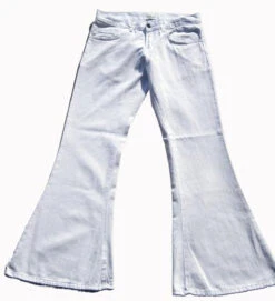 'Big City Flares' - White Seventies Denim Flares