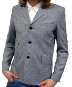 'Barrett' - Retro Mod Houndstooth Blazer By MADCAP -Trendify Shop Barratt Blazer Jacket Madcap England3 45039.1666958533