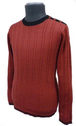 BECKETT Madcap Retro Mod Mens Cable Knit Jumper M -Trendify Shop Beckett Cable Knit Red1 04152.1666958546