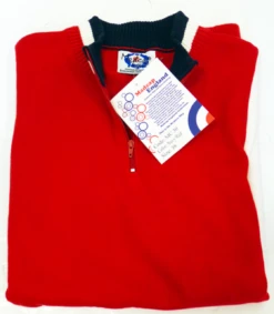 'Hi-Wheel' - Madcap Retro Mod Cycling Top RED/NAVY -Trendify Shop Hi wheel SS Red1 55764.1666957448