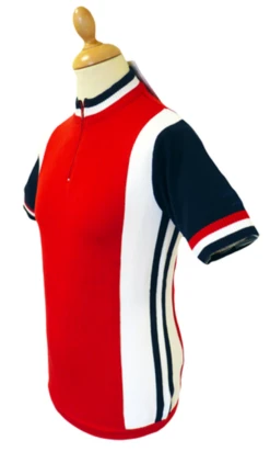 'Hi-Wheel' - Madcap Retro Mod Cycling Top RED/NAVY -Trendify Shop Hi wheel SS Red5 61192.1666957441