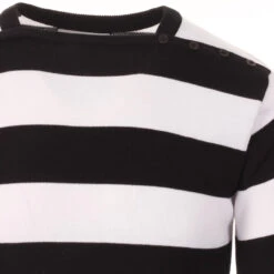 Jones 60s Mod Block Stripe Jumper W -Trendify Shop Jones jumper black white 02 32890.1661338398 1