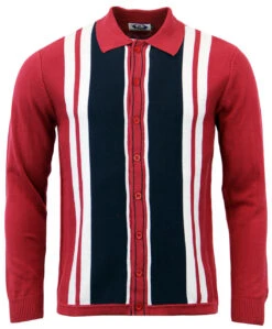 Donovan Retro Mod Polo Cardigan (M) -Trendify Shop Madcap England Donovan Polo Maroon 34229.1661338372 1