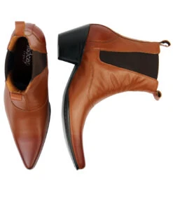 Outlaw Mod Cuban Chelsea Boots (BS) -Trendify Shop Madcap England Outlaw Leather Tan3 48765.1661338519 2