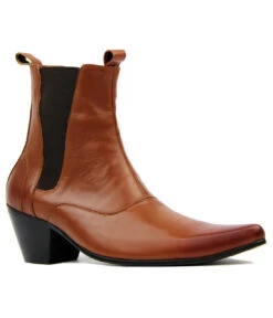 Outlaw Mod Cuban Chelsea Boots (Br) -Trendify Shop Madcap England Outlaw Leather Tan 03774.1661338517 1