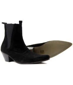 Outlaw Mod Cuban Chelsea Boots (BS) -Trendify Shop Madcap England Outlaw Suede Black4 36022.1661338506 2