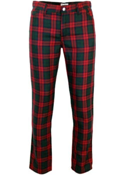 Tartan Trews Retro Mod Trousers BW -Trendify Shop Madcap England Tartan Trew Green 69203.1661273635