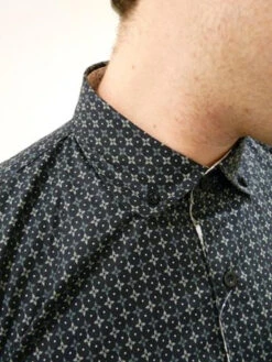 MADCAP 'Clapton' Mens Mod Round Collar Shirt (B)