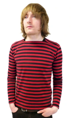 King Bee MADCAP Retro Mod Stripe Atom Neck Tee C -Trendify Shop Madcap King Bee Top C4 46775.1666957210