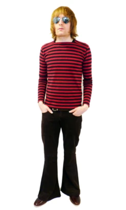 King Bee MADCAP Retro Mod Stripe Atom Neck Tee C -Trendify Shop Madcap King Bee Top C5 42476.1666957219