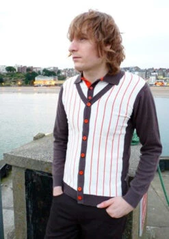 'Saturday Night' - MADCAP Retro Mod Mens Cardigan -Trendify Shop Madcap SNSM Polo Cardigan3 08296.1666958311