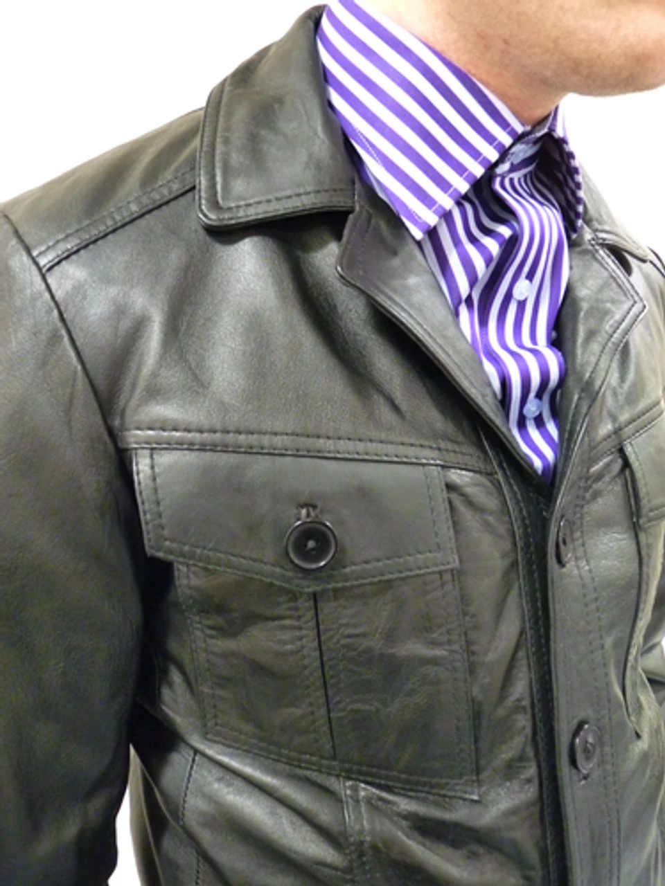 West 1 Gibson Retro Leather Jacket By MADCAP (Bl) 8 West 1 Gibson Retro Leather Jacket By MADCAP (Bl) - Image 6