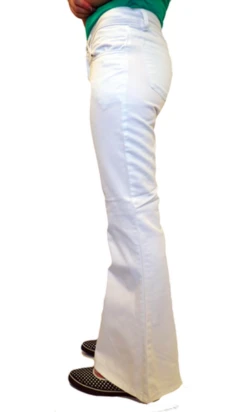 'Bright Light Flares' White Seventies Denim Flares