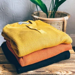 Caine Ribbed Grandad Top (Birch) -Trendify Shop caine7 29593.1661264073