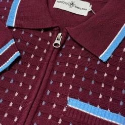 Miles Mod Jacquard Knit Polo (FB) -Trendify Shop madcaap england miles jacquard knit ss polo zinfandel 1 84162.1684508651 1