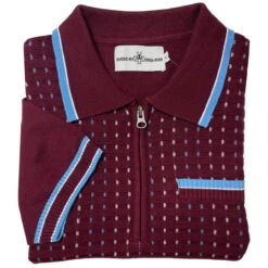 Miles Mod Jacquard Knit Polo (FB) -Trendify Shop madcaap england miles jacquard knit ss polo zinfandel 2 50149.1684508651 1