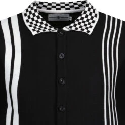 Charlie Mod Check Collar Polo Shirt -Trendify Shop madcap charlie polo black detail 45764.1661260312