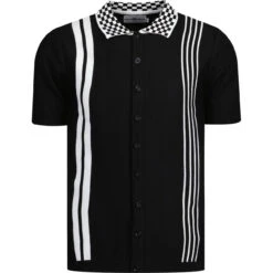 Charlie Mod Check Collar Polo Shirt -Trendify Shop madcap charlie polo black front 71605.1661260308
