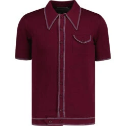 Crawdaddy Micro Dash Knit Polo B -Trendify Shop madcap crawdaddy polo zinfandel front 70199.1679657984 1