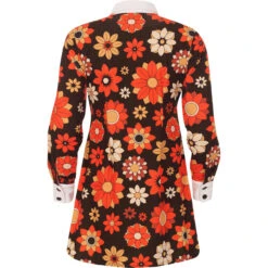 Daydream Retro 60s Mod Polo Dress R -Trendify Shop madcap daydeamer floral dress brown back 15825.1661261429 2
