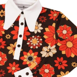 Daydream Retro Flower Polo Dress -Trendify Shop madcap daydeamer floral dress brown det2 34751.1661261431 3