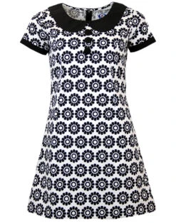 Dollierocker Daisy MADCAP Mod Floral Dress (White) -Trendify Shop madcap dollierocker daisy dress 3 44884.1661338457