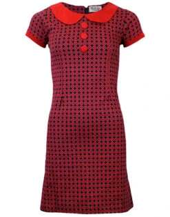 Dollierocker MADCAP Retro Mod Target Dress (W) -Trendify Shop madcap dollierocker target dress navy 3 48320.1666956975