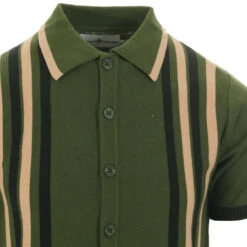 Shockwave Mod Stripe Knit Polo (AG) -Trendify Shop madcap england aftershock knitted polo cardigan green 2 73092.1661264896 4