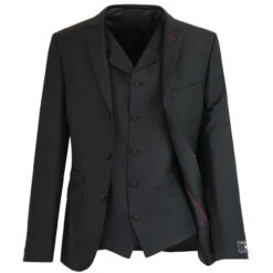 3 Button Mohair Suit Blazer (Black) -Trendify Shop madcap england black suit 1 04718.1664290970