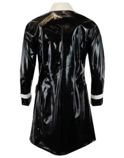 Robin 60s Mod 2 Tone PVC Raincoat -Trendify Shop madcap england black white pvc coat 2 13976.1661270727