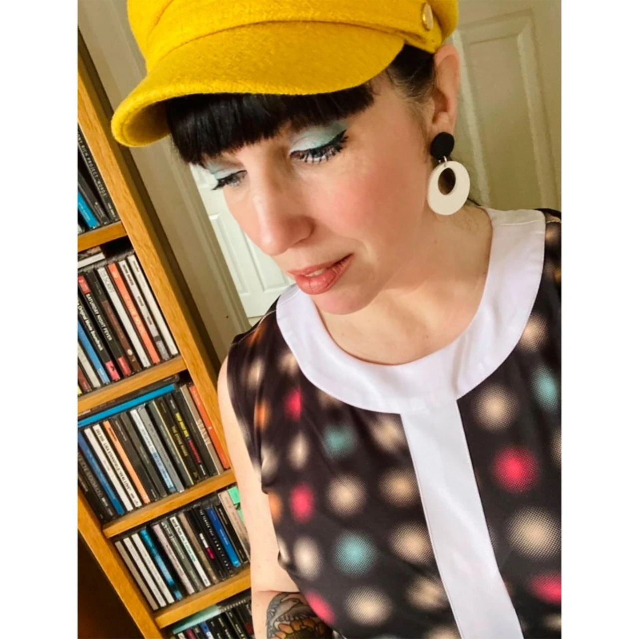 Blur Centre Stripe 60s Mod Dress 8 Blur Centre Stripe 60s Mod Dress - Image 6